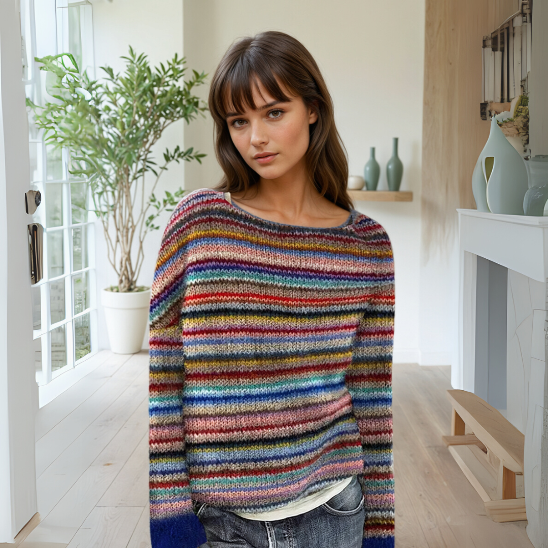 Manonin | Pull Rayé Décontracté et Confortable