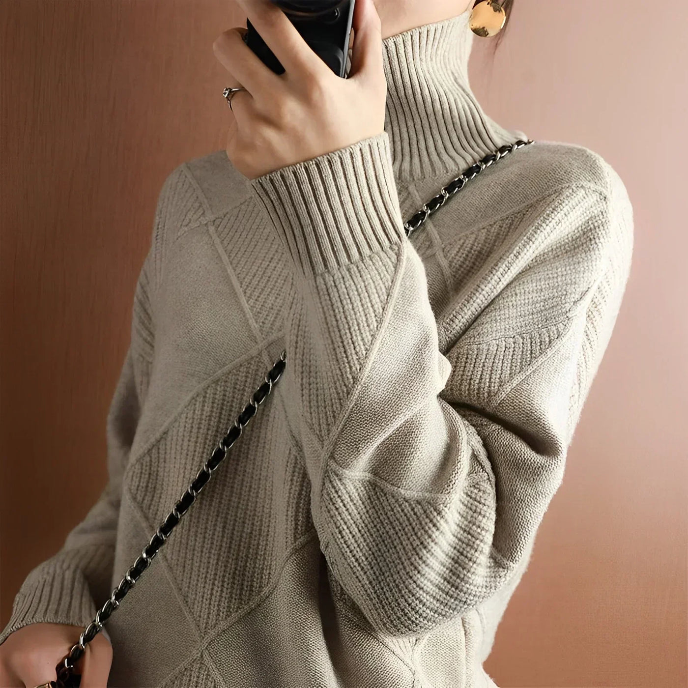 Marcelle | Pull à col roulé en grosse maille