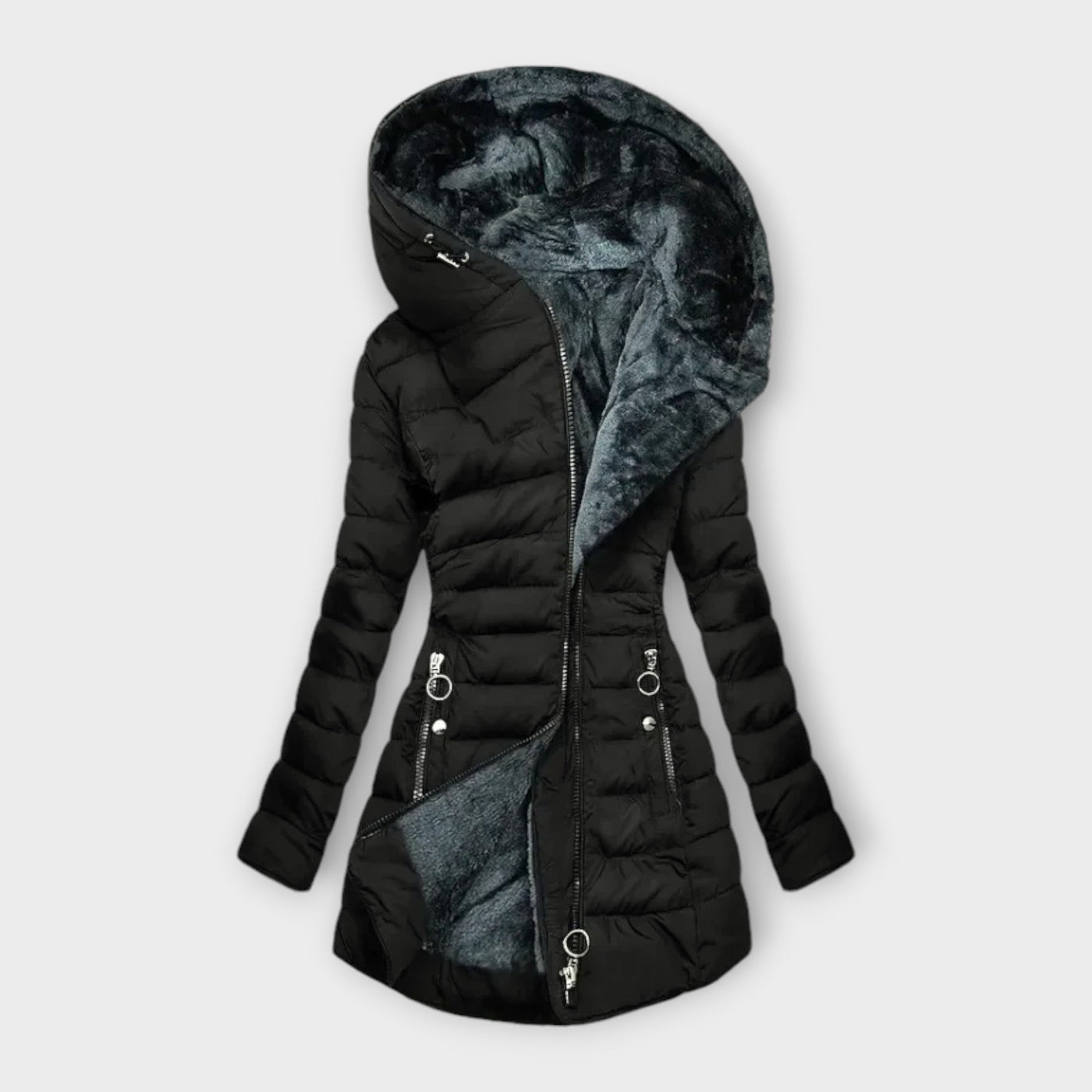 Viktoria-Marie® | Manteau à capuche asymétrique