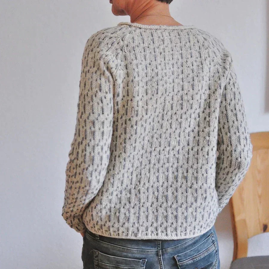 Victoria | Pull gris élégant avec encolure bateau