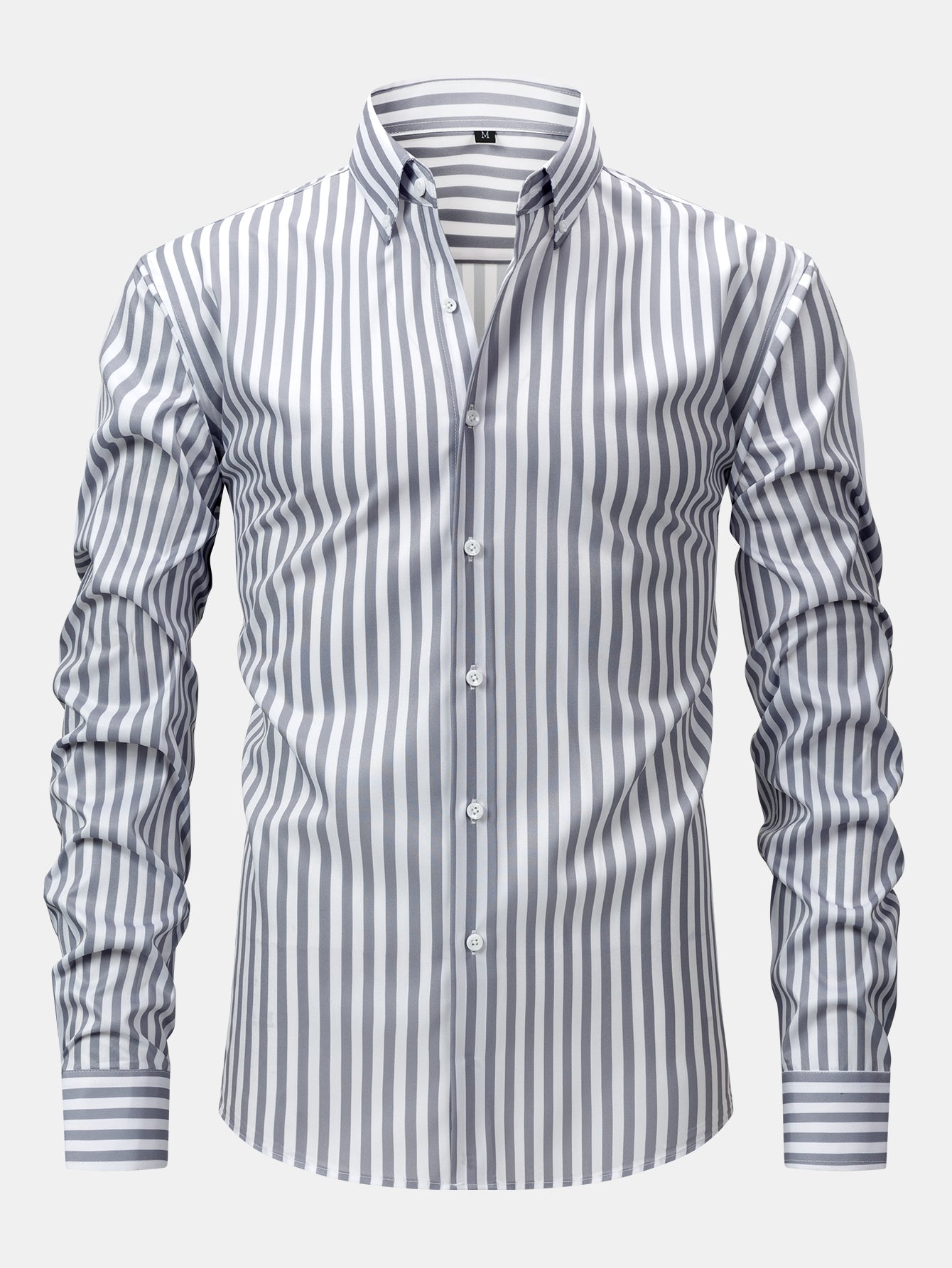 Chemise à rayures à manches longues avec boutons & pantalon fuselé slim fit