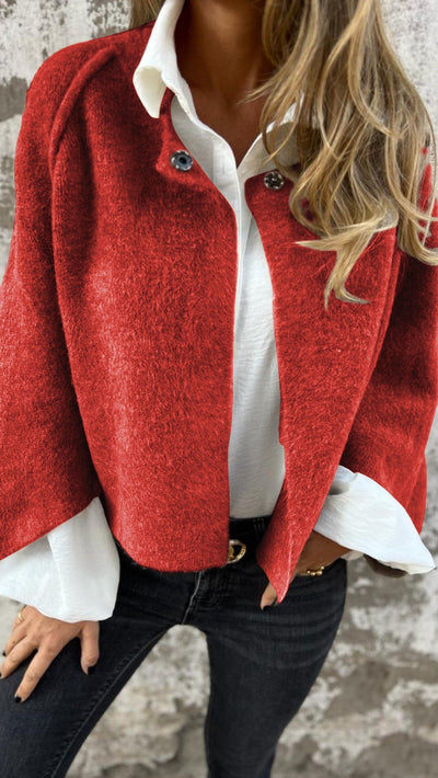 BEA | Manteau en laine pour femmes avec col rond et manches longues