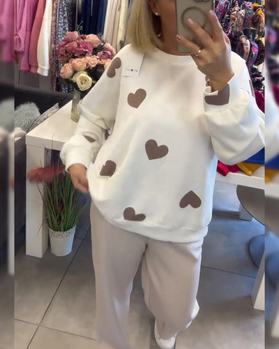 MILU | Pull en mélange de coton avec cœurs