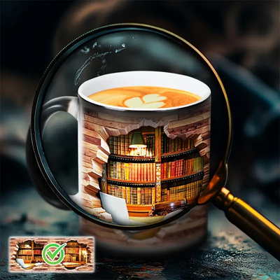 Luna | Tasse à café en forme de bibliothèque magique