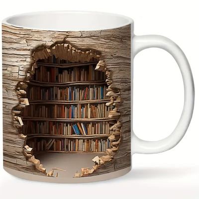 Amalia | Tasse magique à changement de chaleur avec motif de bibliothèque