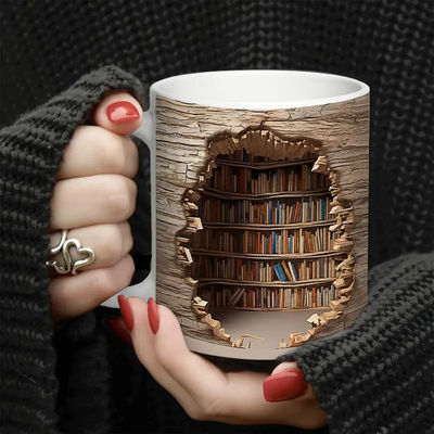 Amalia | Tasse magique à changement de chaleur avec motif de bibliothèque