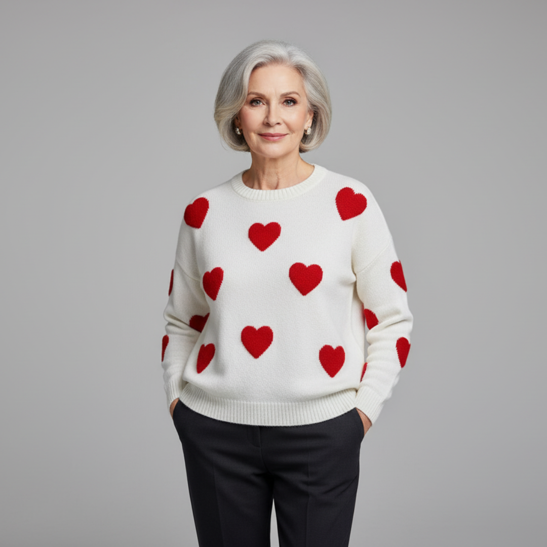 MILU | Pull en mélange de coton avec cœurs