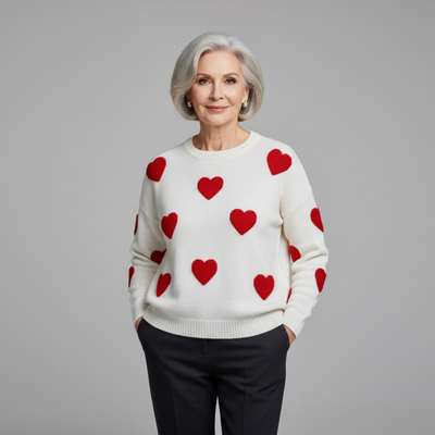 MILU | Pull en mélange de coton avec cœurs