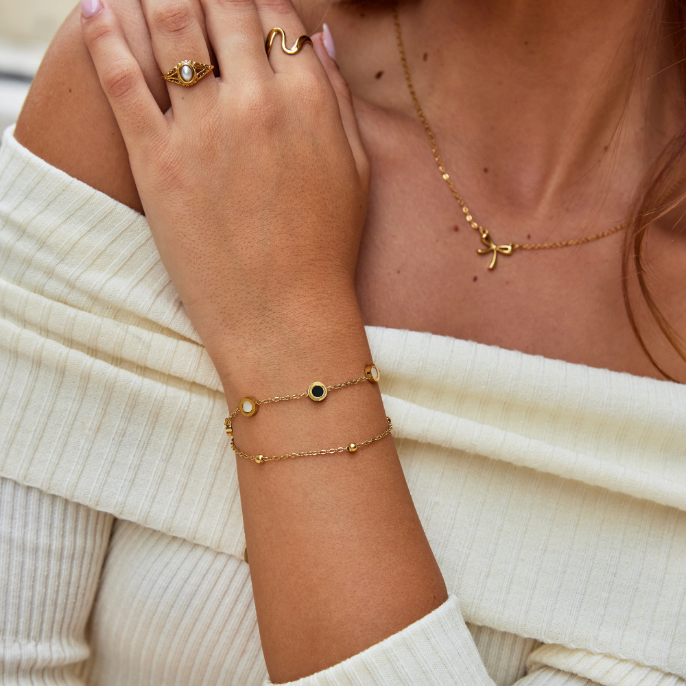 Clarina® | Bracelet en pierre blanche