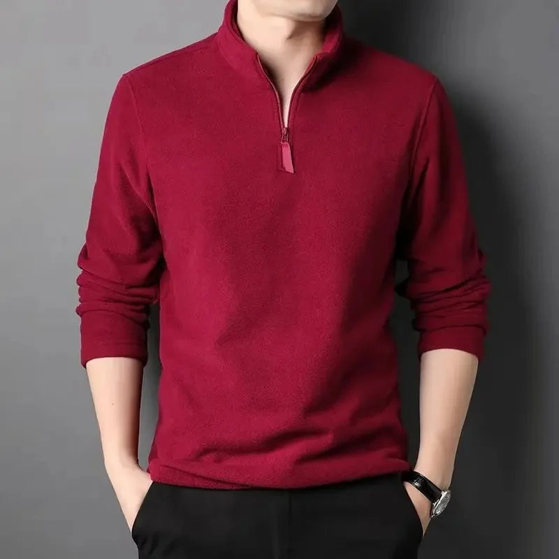 Markus-Leon® | Pull Fleece Homme à Demi-Zip Chaud Hiver Sweatshirt Respirant