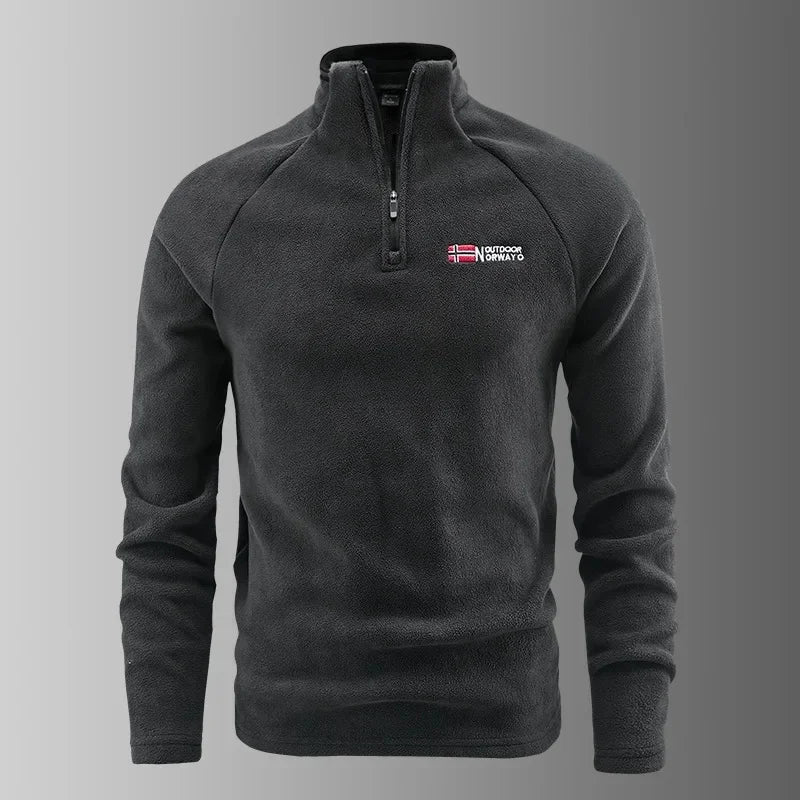 Valentin® | Pull Fleece pour Hommes à Demi-Zip Chaud Hiver Sweatshirt Respirant