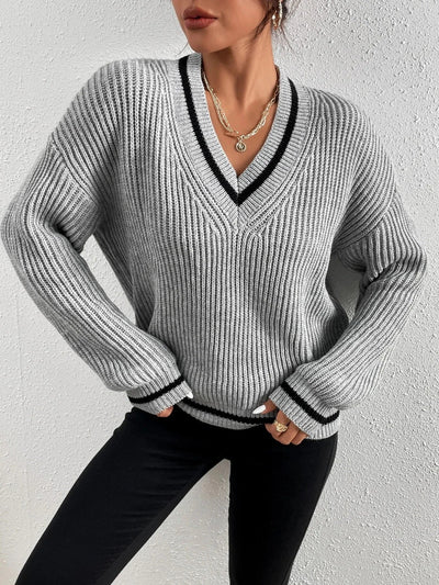 Marina | Pull en maille gaufrée rayé