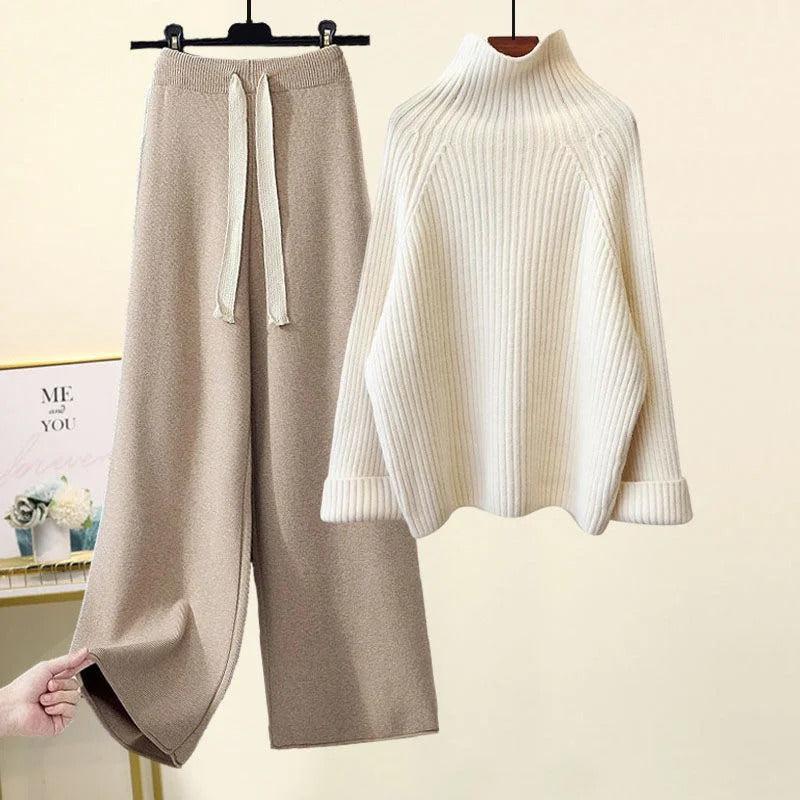 Mira® - Ensemble tricot élégant avec pull à col roulé