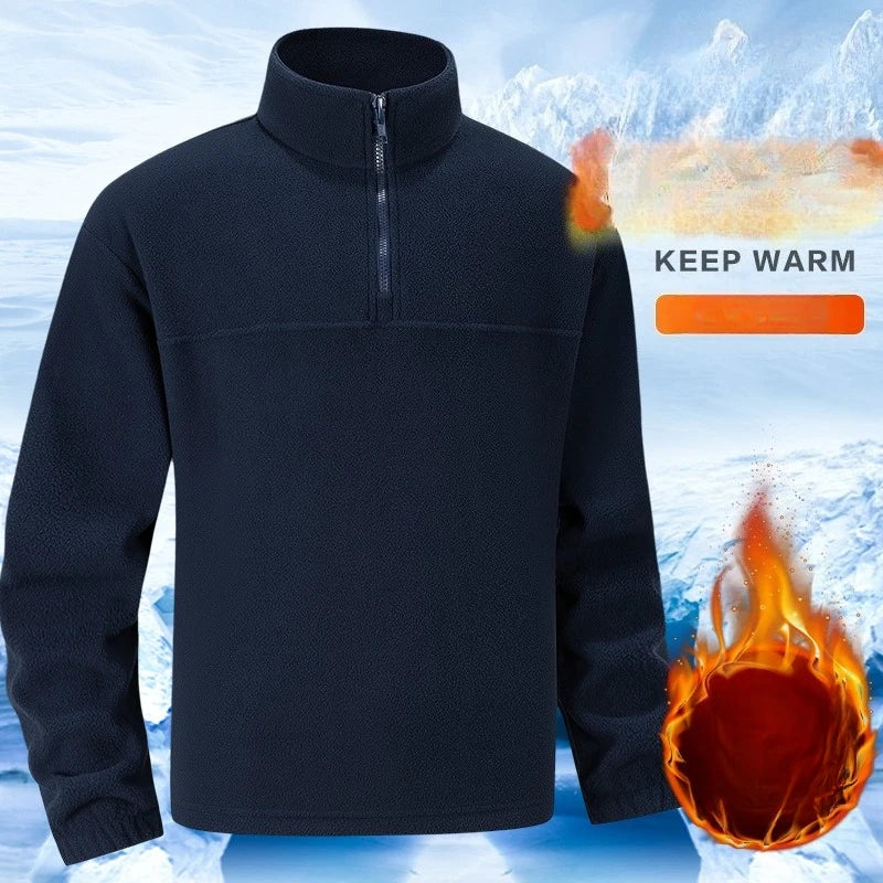 Jakob® | Pull Fleece Homme à Demi-Zip Chaud Hiver Sweatshirt Respirant