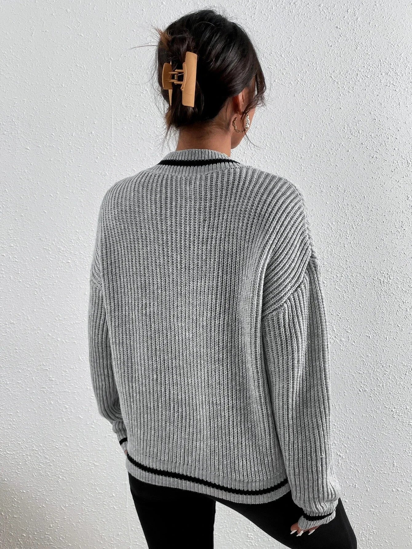 Marina | Pull en maille gaufrée rayé