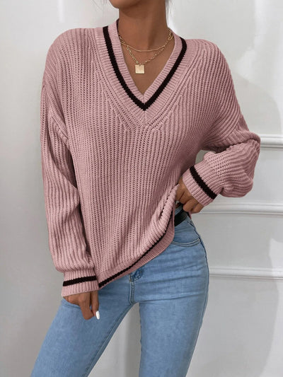 Marina | Pull en maille gaufrée rayé