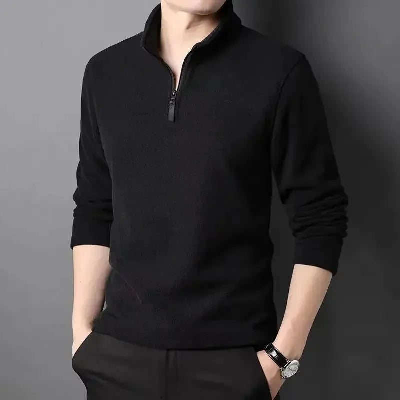 Markus-Leon® | Pull Fleece Homme à Demi-Zip Chaud Hiver Sweatshirt Respirant
