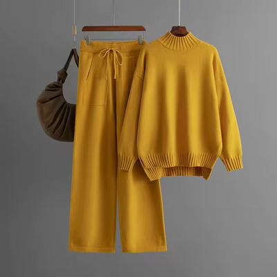 Nia® - Ensemble élégant avec blouse à manches longues et pantalons droits