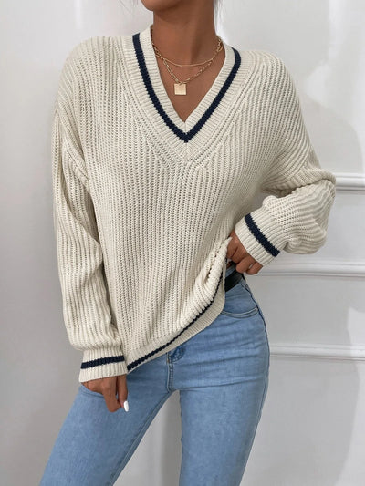 Marina | Pull en maille gaufrée rayé