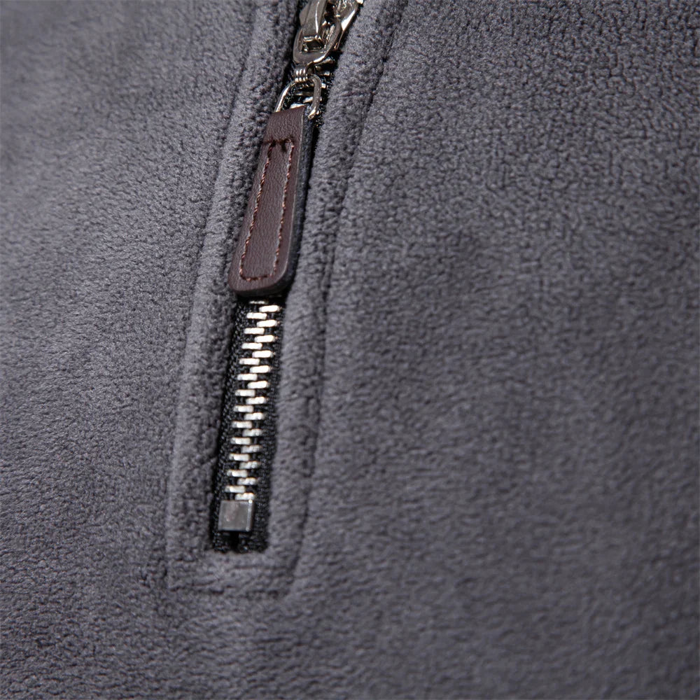 Konstantin® | Pull en polaire pour hommes à demi-fermeture éclair, chaud, hiver, sweat-shirt respirant