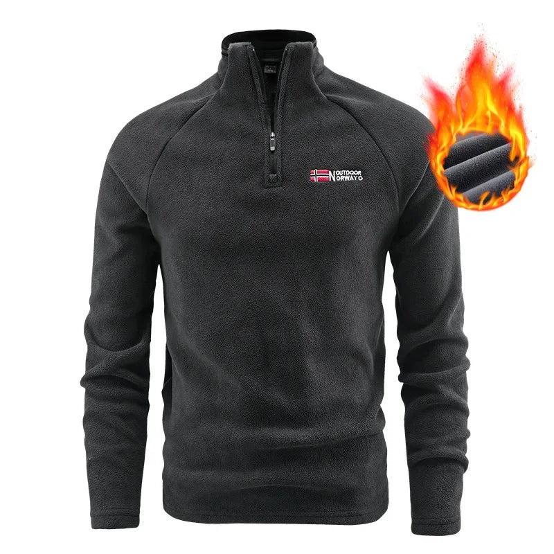 Valentin® | Pull Fleece pour Hommes à Demi-Zip Chaud Hiver Sweatshirt Respirant