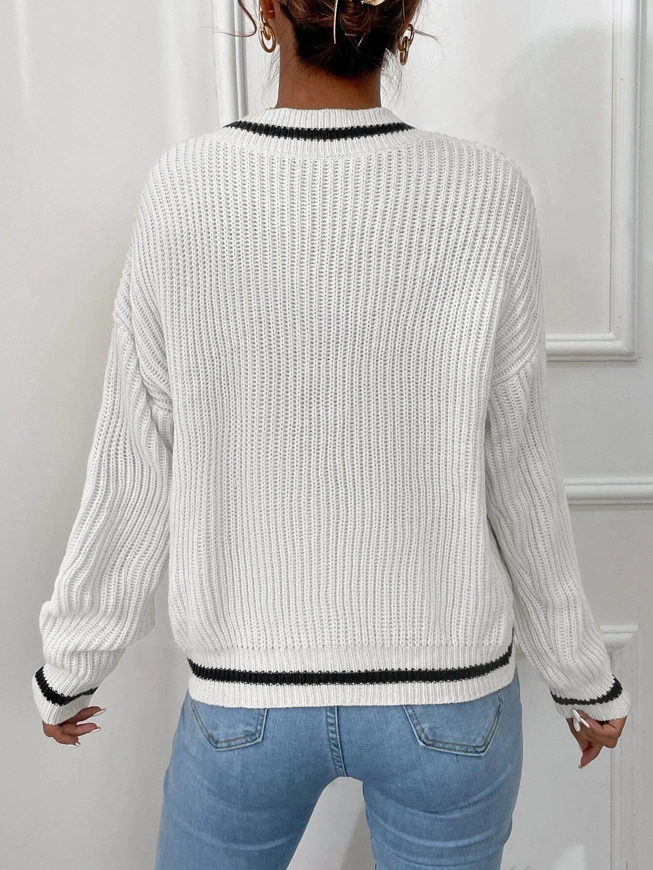 Marina | Pull en maille gaufrée rayé