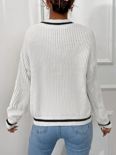Marina | Pull en maille gaufrée rayé