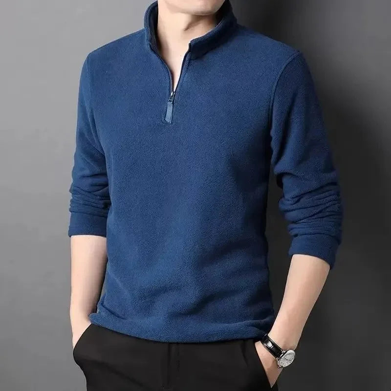 Markus-Leon® | Pull Fleece Homme à Demi-Zip Chaud Hiver Sweatshirt Respirant