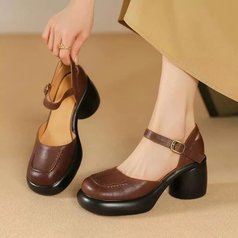 Agnes® | Chaussures Peeptoe Orthopédiques en Cuir Vegan