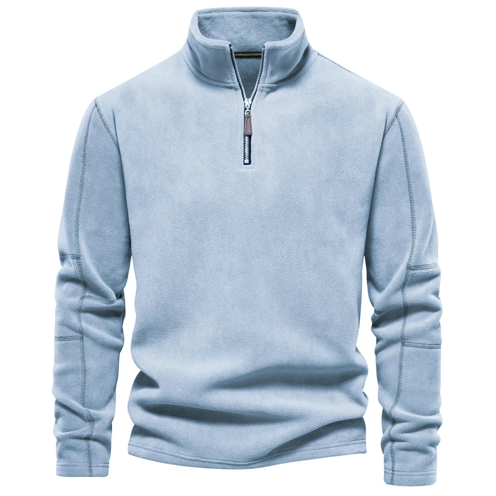 Konstantin® | Pull en polaire pour hommes à demi-fermeture éclair, chaud, hiver, sweat-shirt respirant