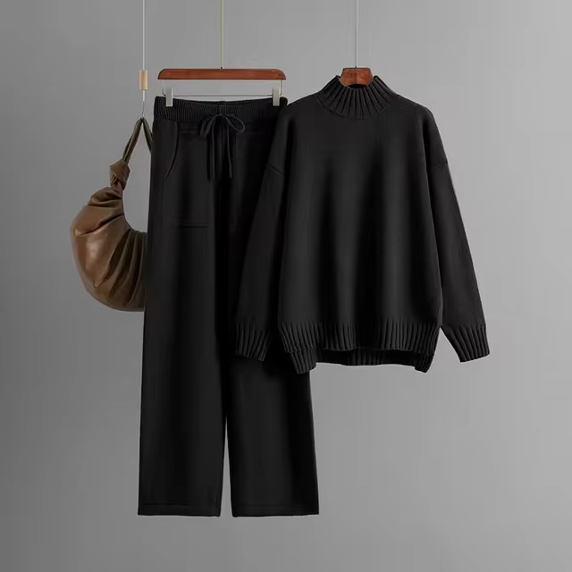 Nia® - Ensemble élégant avec blouse à manches longues et pantalons droits