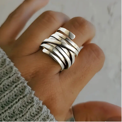 Bliss - Bague en argent vintage à épaisseur épaisse