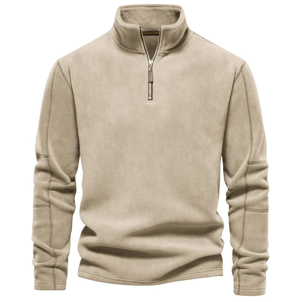 Konstantin® | Pull en polaire pour hommes à demi-fermeture éclair, chaud, hiver, sweat-shirt respirant