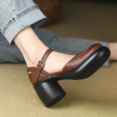 Agnes® | Chaussures Peeptoe Orthopédiques en Cuir Vegan