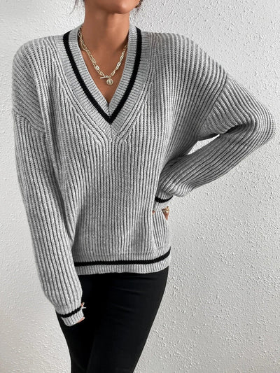 Marina | Pull en maille gaufrée rayé