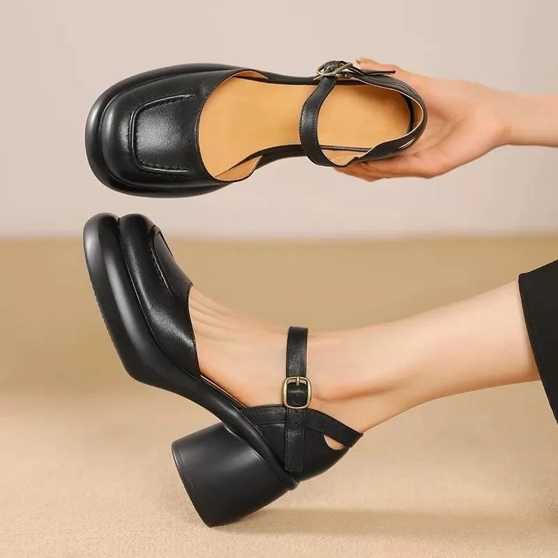 Agnes® | Chaussures Peeptoe Orthopédiques en Cuir Vegan