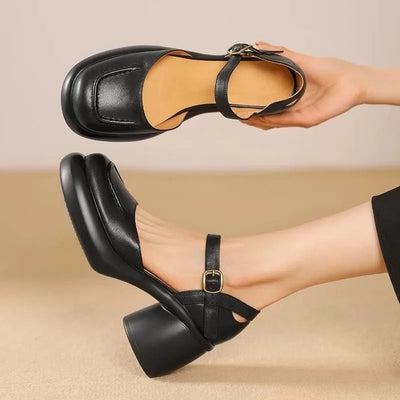 Agnes® | Chaussures Peeptoe Orthopédiques en Cuir Vegan