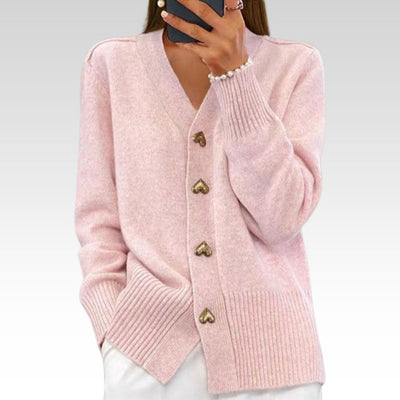 Adele™ | Cardigan élégant avec des boutons en forme de cœur