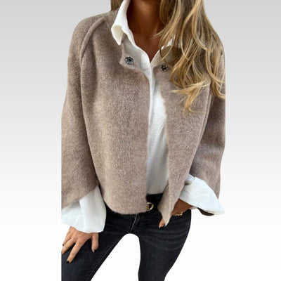 BEA | Manteau en laine pour femmes avec col rond et manches longues