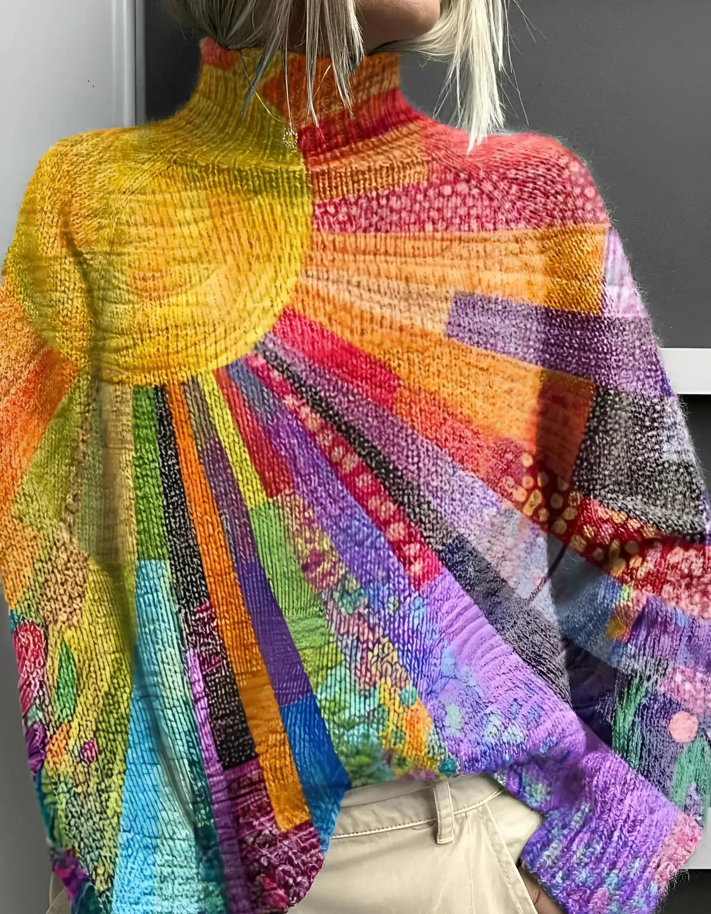 Ada | Pull Col Roulé Coloré et Joyeux