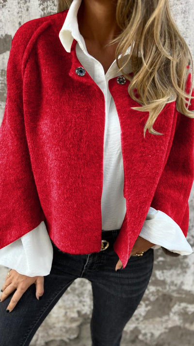 BEA | Manteau en laine pour femmes avec col rond et manches longues
