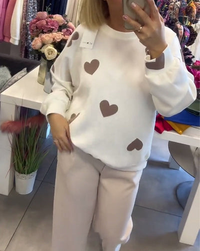 MILU | Pull en mélange de coton avec cœurs