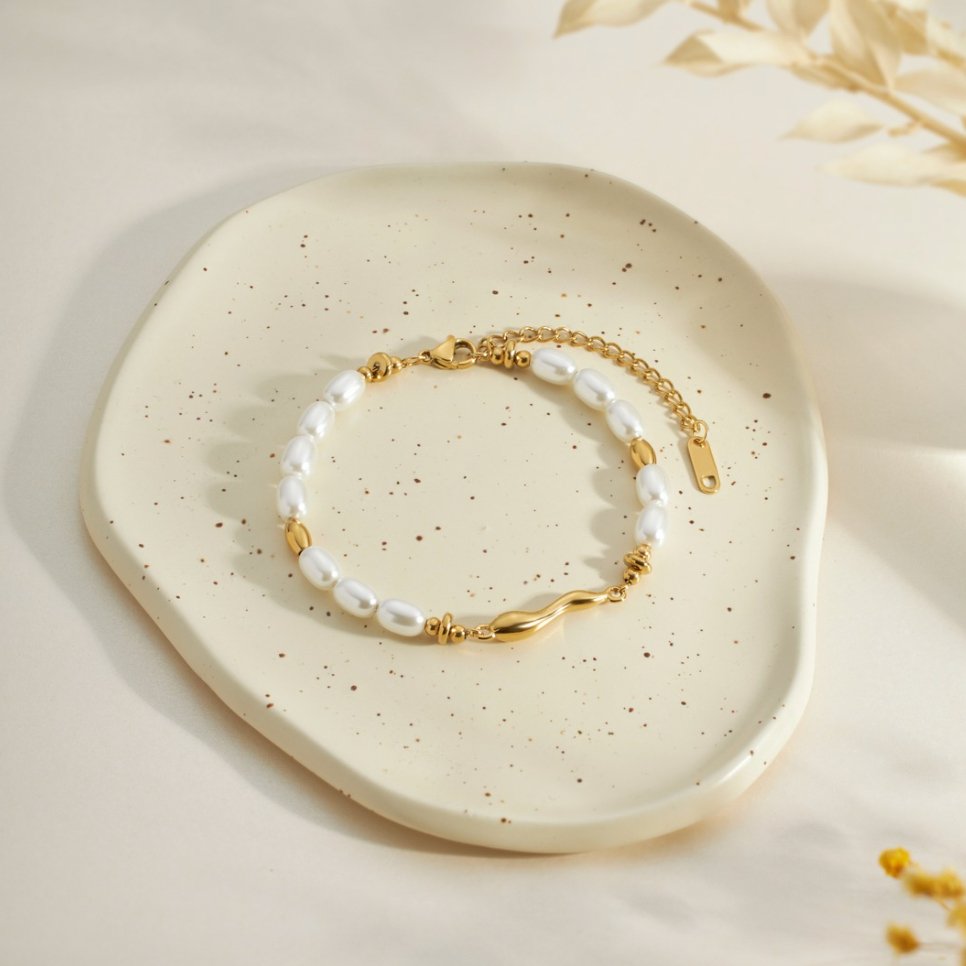 Elenora® | Bracelet en perles d'eau douce Lov