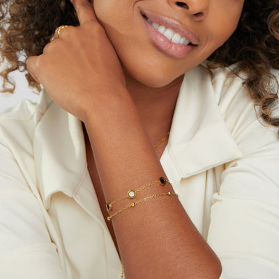 Clarina® | Bracelet en pierre blanche
