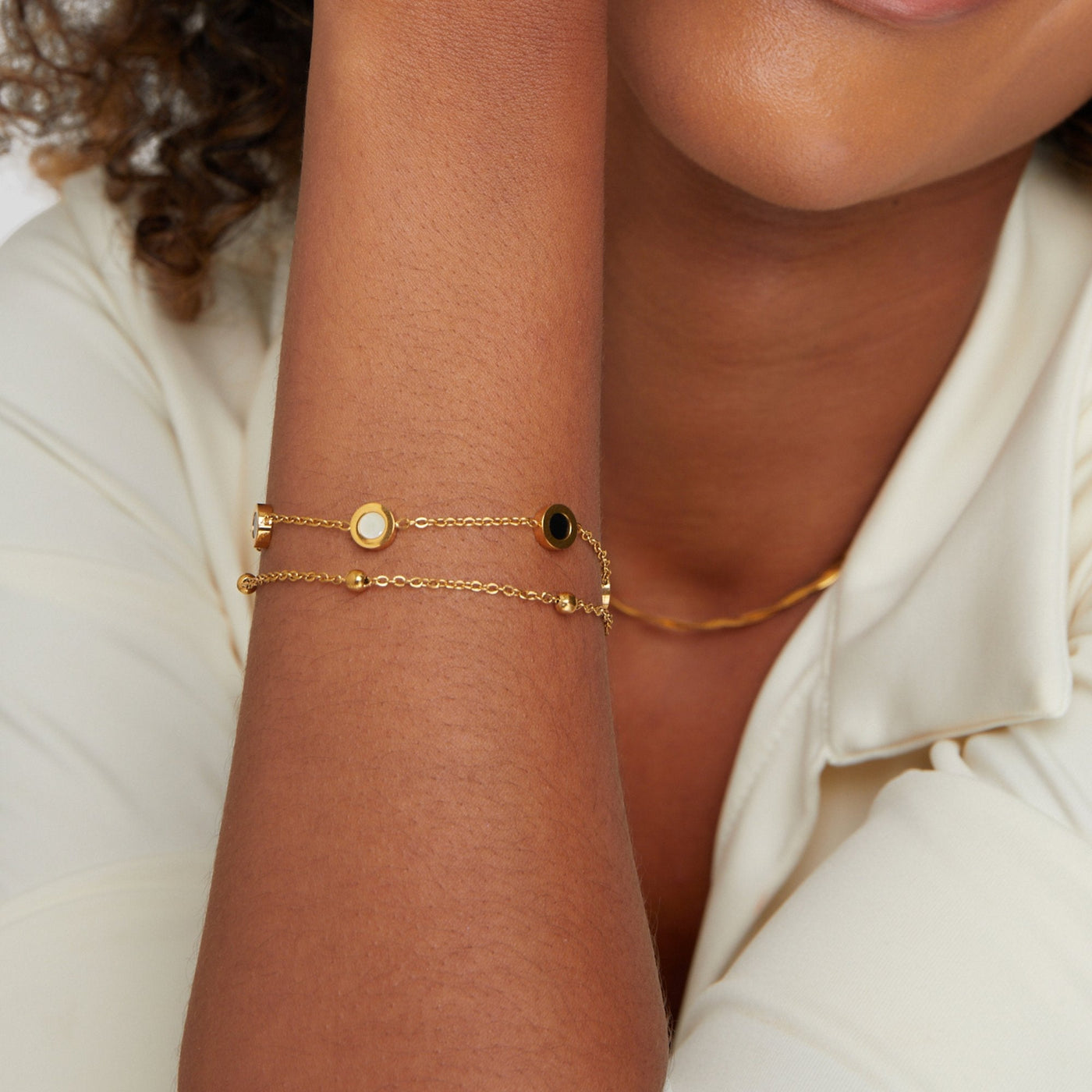 Clarina® | Bracelet en pierre blanche