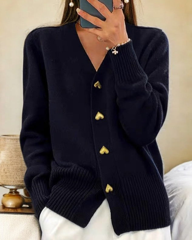 Adele™ | Cardigan élégant avec des boutons en forme de cœur