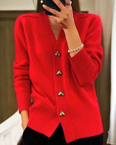 Adele™ | Cardigan élégant avec des boutons en forme de cœur